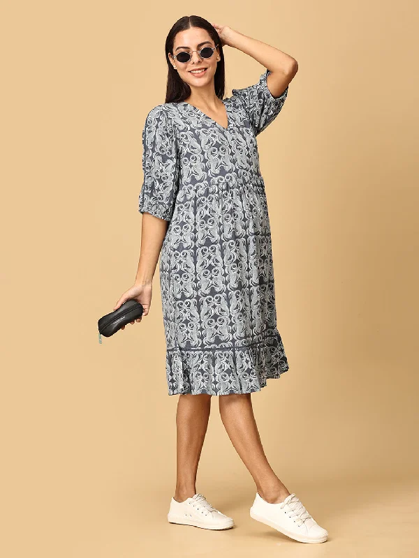 Darling Escape Maternity and Nursing Tier Dress