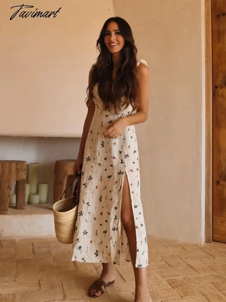 Tavimart Elagant Floral Long Dress For Women Sexy Tied Backless Sleeveless Slip Lady Dresses Summer Female Casual Holiday Vestidos Tavimart Elagant Floral Long Dress For Women Sexy Tied Backless Sleeveless Slip Lady Dresses Summer Female Casual Holiday Vestidos
