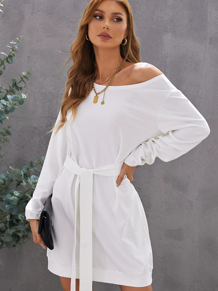 Spring & Fall Thin Pure Color Long Sleeves Dress 2024 Fashion New Arrival Fashion All-Match Silm Waist-Showing Ladies Knee-Length Skirt Spring & Fall Thin Pure Color Long Sleeves Dress 2024 Fashion New Arrival Fashion All-Match Silm Waist-Showing Ladies Knee-Length Skirt