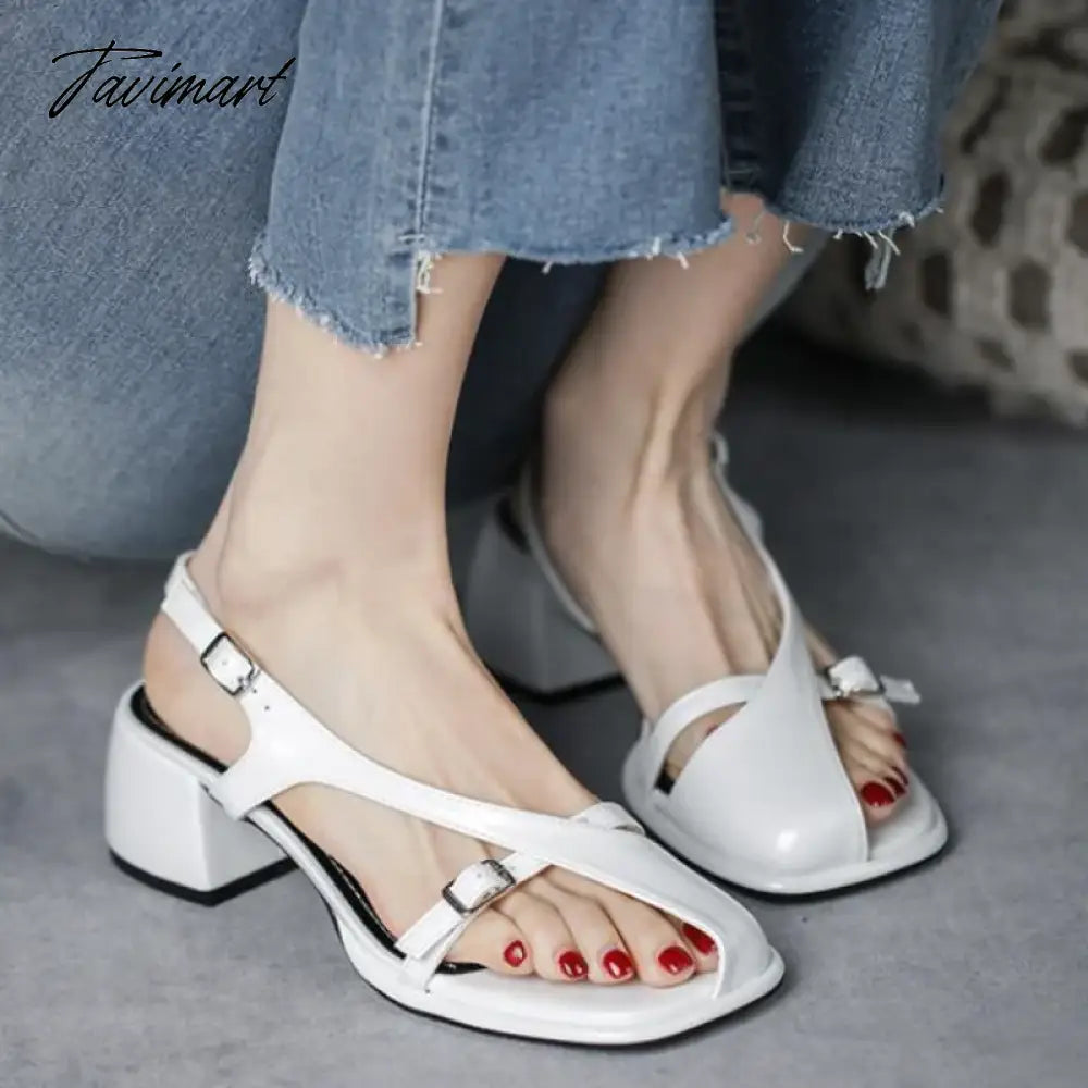 Tavimart Summer Heel Women Sandals Fashion Half Open Toe Narrow Band Thick High Heel Shoes Ladies Rome Elegant Dress Gladiator Sandalias Tavimart Summer Heel Women Sandals Fashion Half Open Toe Narrow Band Thick High Heel Shoes Ladies Rome Elegant Dress Gladiator Sandalias