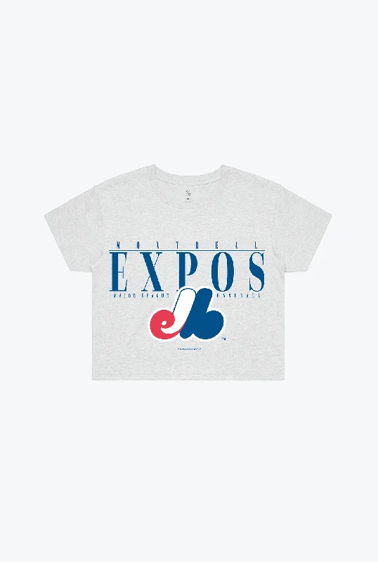 Montreal Expos Throwback Cropped T-Shirt - Ash