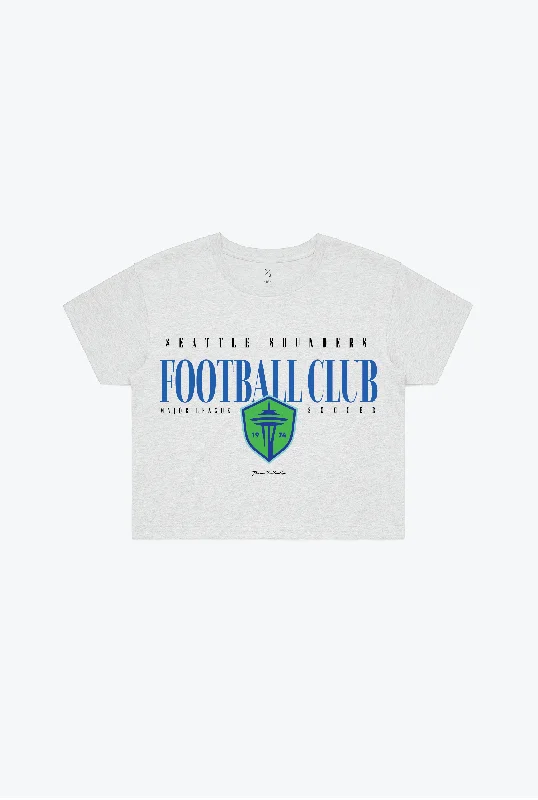 Seattle Sounders FC Throwback Cropped T-Shirt - Ash Grey