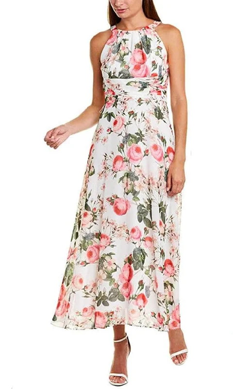 Adrianna Papell AP1D103963 - Sleeveless Halter Neck Long Dress Tunic Top Casual