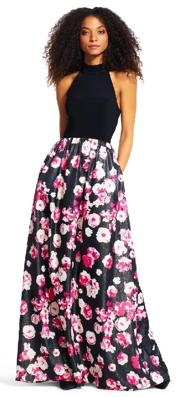 Adrianna Papell - Halter Floral Print Long Dress AP1E200109 sweetheart Neckline Romantic