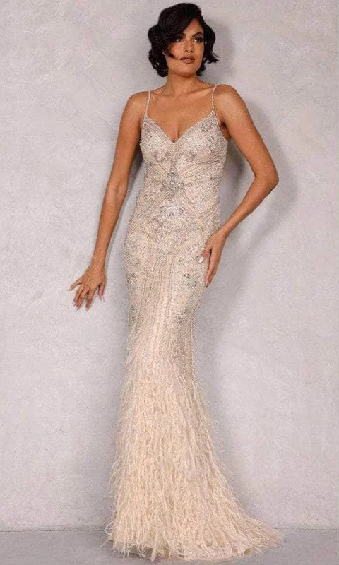 Terani Couture 2221GL0413 - Sleeveless V-Neck Long Dress Tunics Floral girly