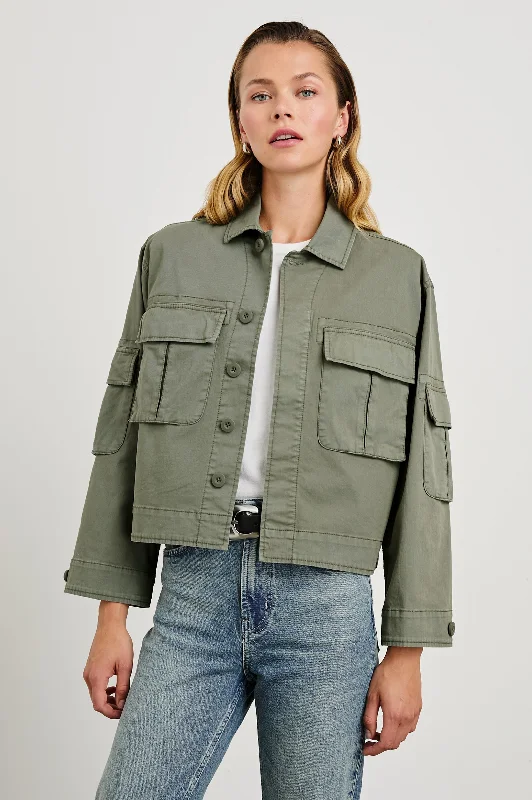 MADISON JACKET - DARK OLIVE Satin Jacket Silk Jacket Chiffon Jacket