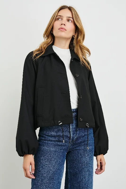 NORTH JACKET - BLACK TWILL Trench Coat Raincoat Waterproof Jacket