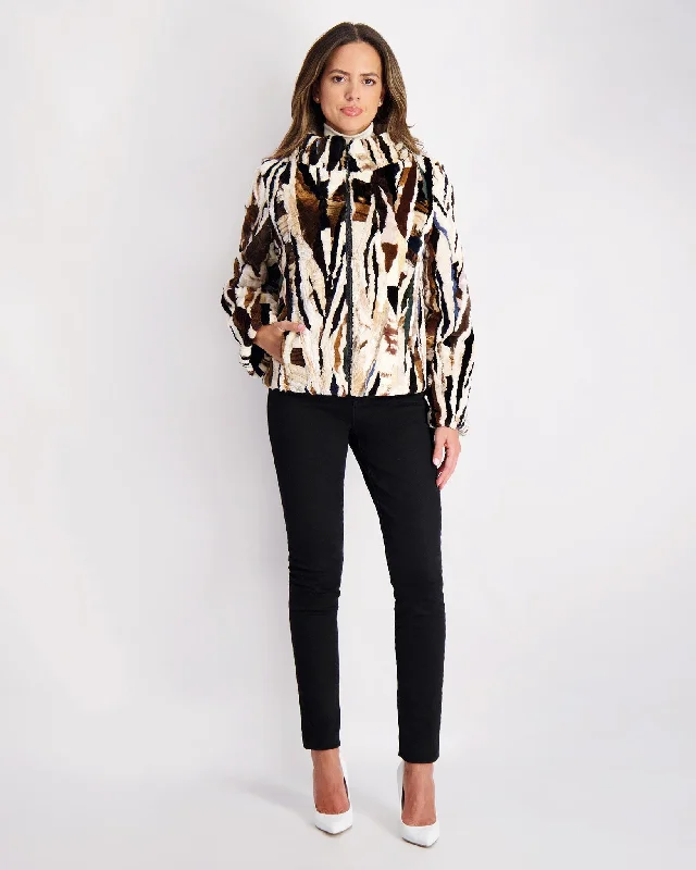 Reversible Mink Sections Jacket Anorak Shell Jacket Lightweight Jacket