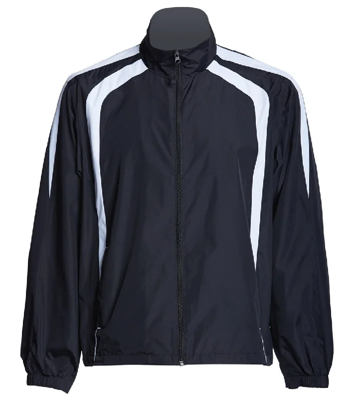SwimOutlet Unisex Warm Up Jacket Black/White Elasticated Jacket Padded Jacket Insulated Jacket SwimOutlet Unisex Warm Up Jacket Black/White Elasticated Jacket Padded Jacket Insulated Jacket