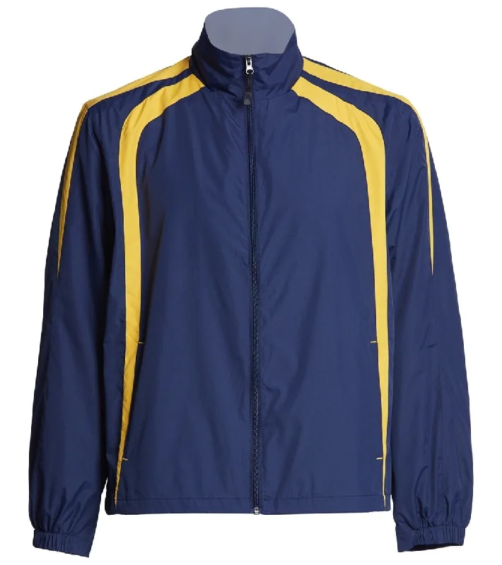 SwimOutlet Unisex Warm Up Jacket True Navy/Gold Anorak Shell Jacket Lightweight Jacket