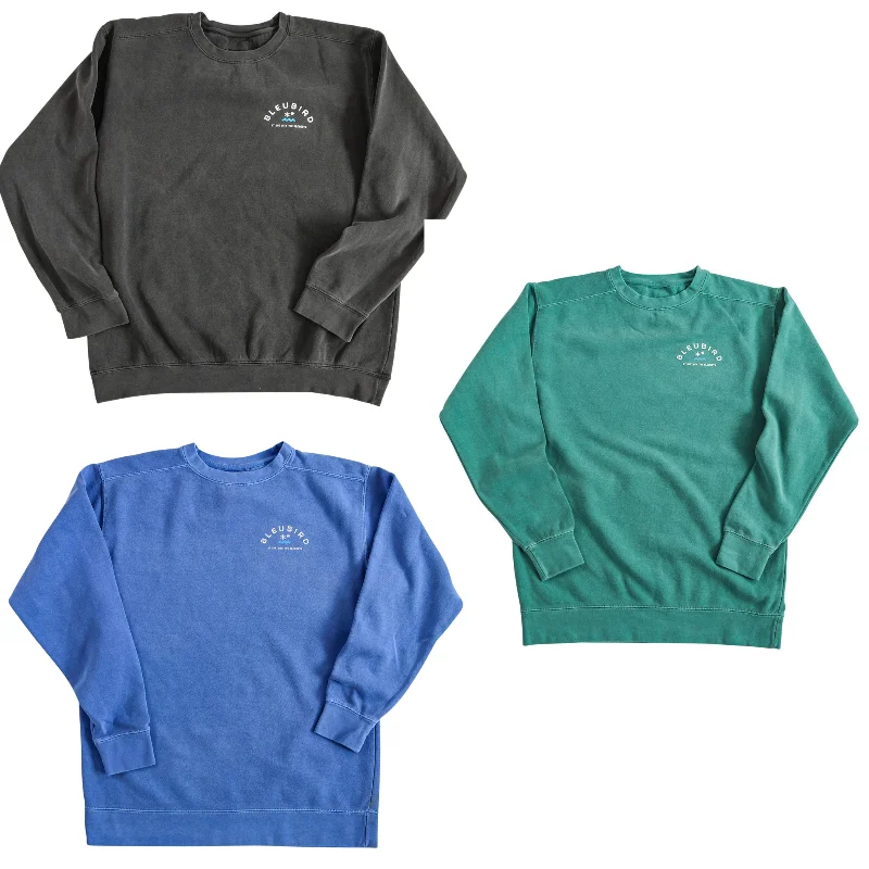 Bleubird Original Crew Sweatshirt Hoodie with Mock Neck Collared Structured
