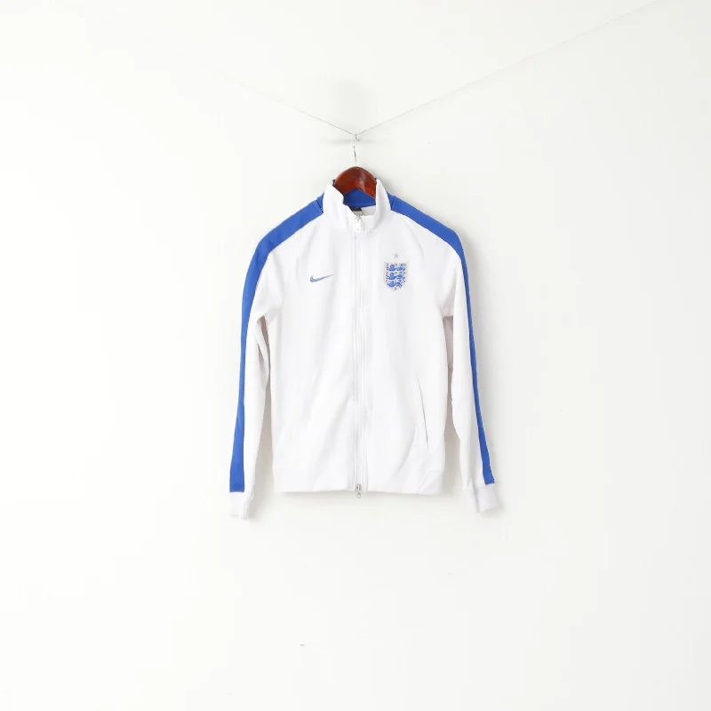 Nike Women S Sweatshirt White National England Football Team Zip Up Track Top Hoodie with Elastic Cuffs Stretchable Comfortable Nike Women S Sweatshirt White National England Football Team Zip Up Track Top Hoodie with Elastic Cuffs Stretchable Comfortable