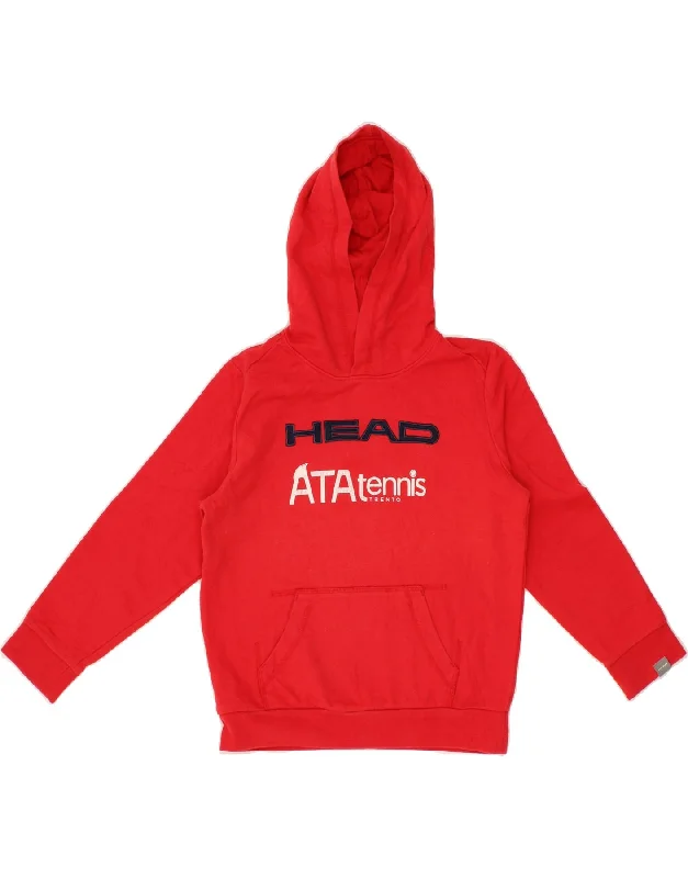 HEAD Boys Graphic Hoodie Jumper 12-13 Years Red Cotton Hoodie with Hem Elastic Stretchable Comfortable HEAD Boys Graphic Hoodie Jumper 12-13 Years Red Cotton Hoodie with Hem Elastic Stretchable Comfortable