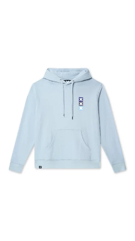 HOODIE SQUARE ICE BLUE Hoodie with Elastic Waist Stretchable Comfortable