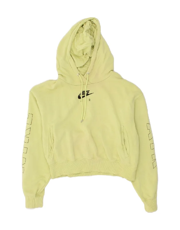 NIKE Womens Oversized Graphic Crop Hoodie Jumper UK 10 Small Green Cotton Hoodie with Tied Waist Feminine Flattering NIKE Womens Oversized Graphic Crop Hoodie Jumper UK 10 Small Green Cotton Hoodie with Tied Waist Feminine Flattering