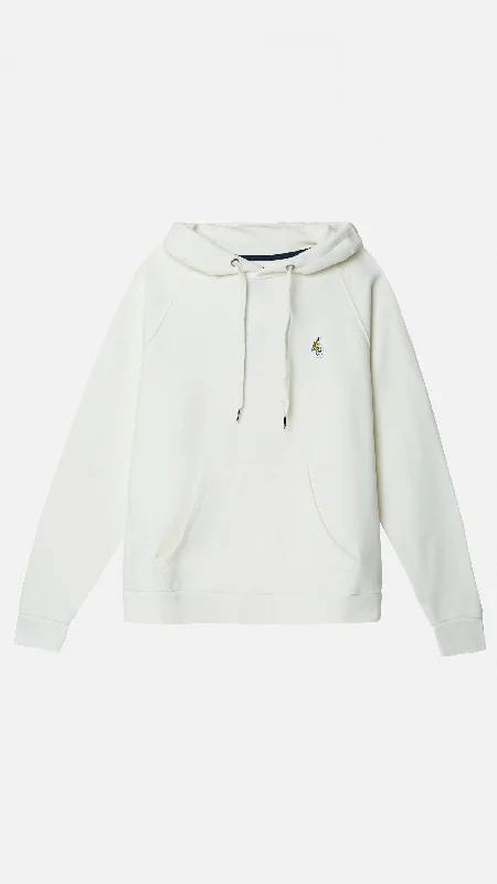 HOODIE BANANA BLANCO ROTO Hoodie with Hem Raw Edge Edgy Unfinished