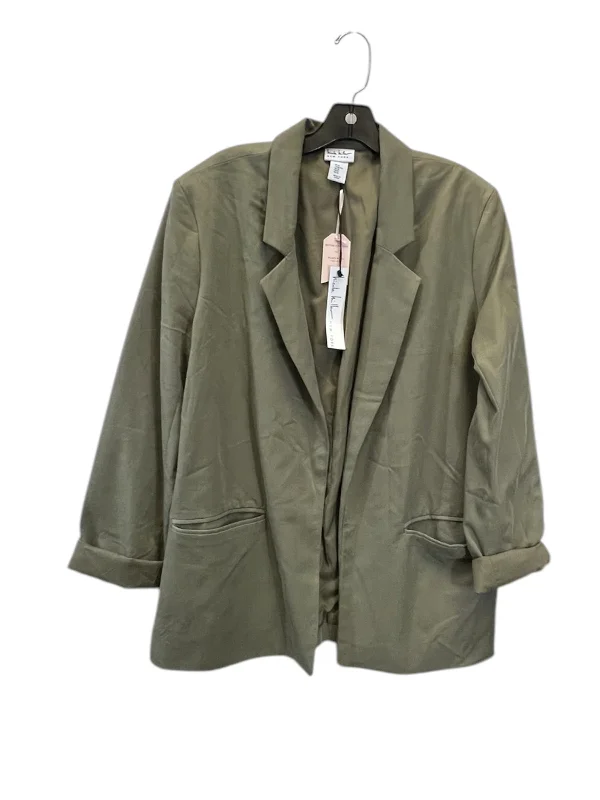 Blazer By Nicole By Nicole Miller In Green, Size: Xl Women's Stripe Blazer