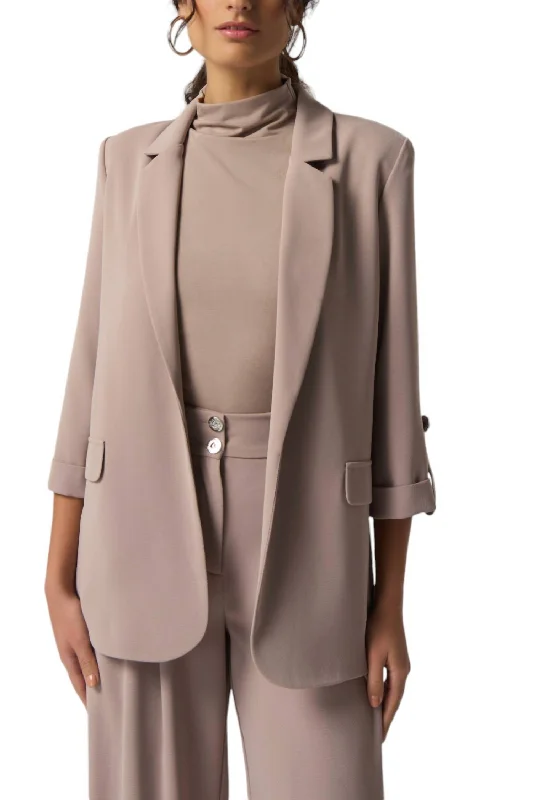 Notched Collar Blazer In Latte Women's Adventure Blazer