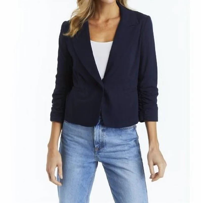 Suzie Blazer In Navy Women's Patchwork Suit