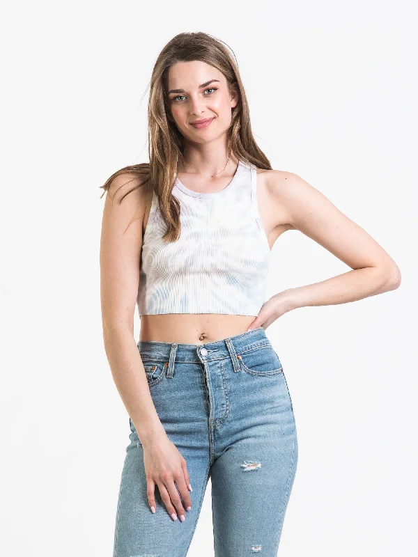 HARLOW HIGHNECK TIE DYE TANK - CLEARANCE playful tank top
