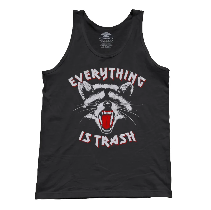 Unisex Everything is Trash Raccoon Tank Top sage tank top